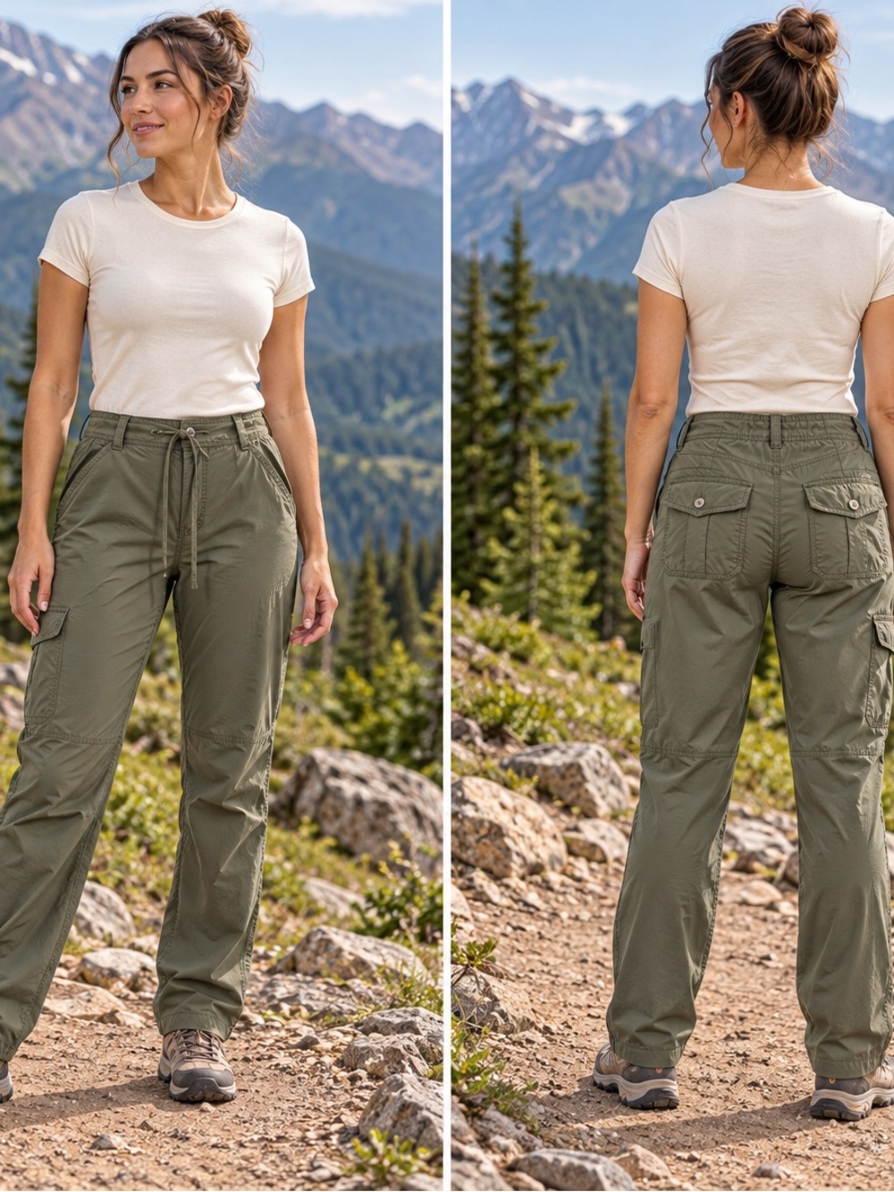 REI lightweight Olive Cargo Pants for Women- Size 10